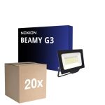 Voordeelpak 20x Noxion LED Floodlight Beamy G3.1 Zwart 50W 5500lm 110D - 830 Warm Wit | IP65 - Symmetrisch 