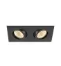 SLV New Tria 155 Spot Aluminium Zwart Vierkant 14W 610lm 38D - 927 Zeer Warm Wit | Beste Kleurweergave - Dimbaar 